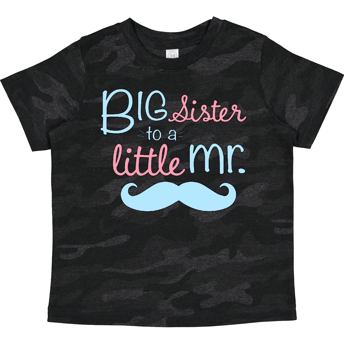 Inktastic Big Sister To A Little Mr Toddler T-Shirt Children Sis Girl Mustache - Picture 8 of 8