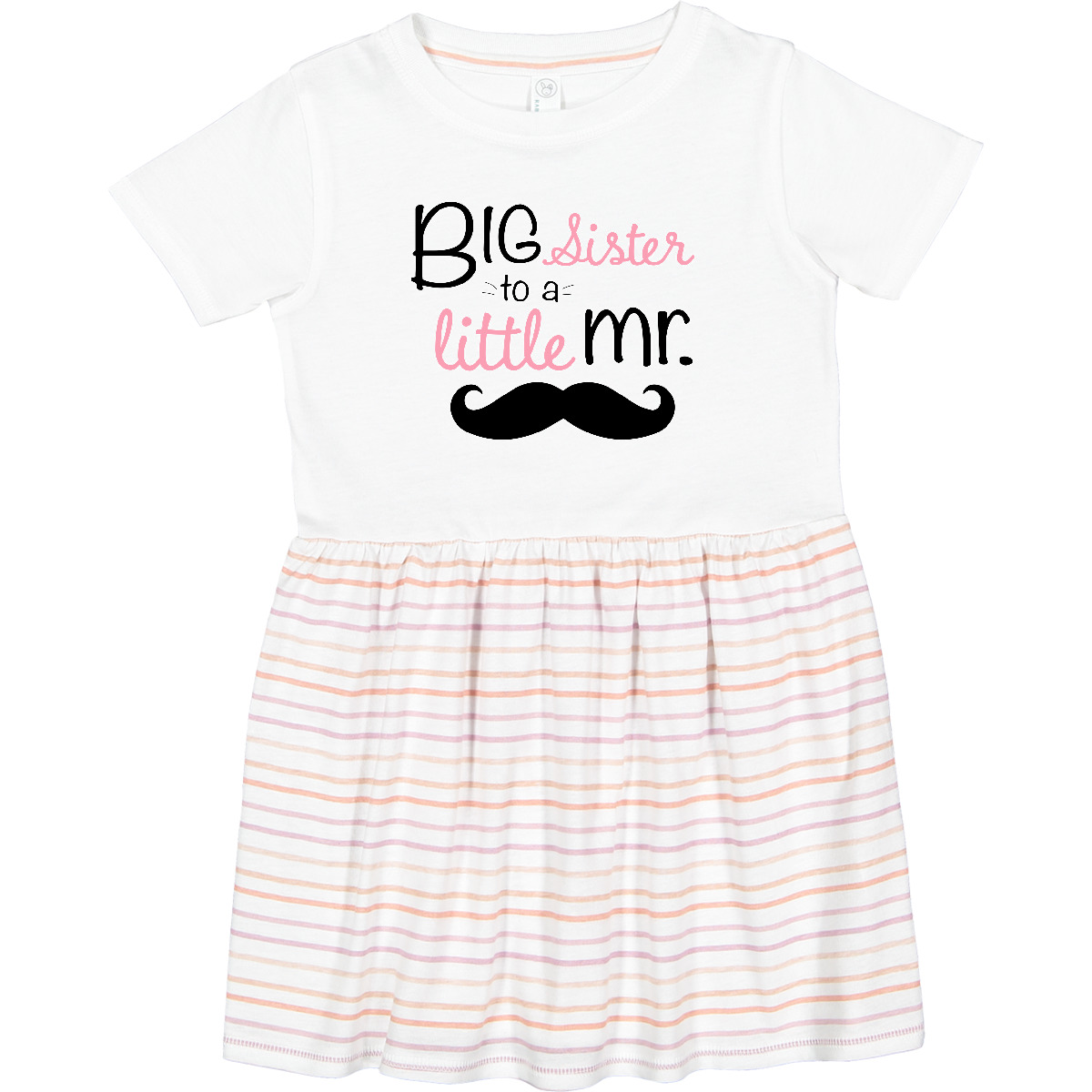 Inktastic Big Sister To A Little Mr. Toddler Dress Children Girl White Sis Cute - Picture 4 of 4