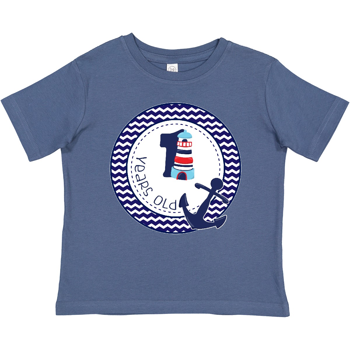 Inktastic 1 Years Old Nautical Anchor Boy Birthday Baby T-Shirt One First Im - Picture 3 of 5