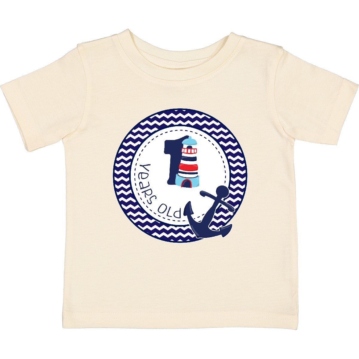 Inktastic 1 Years Old Nautical Anchor Boy Birthday Baby T-Shirt One First Im - Picture 4 of 5