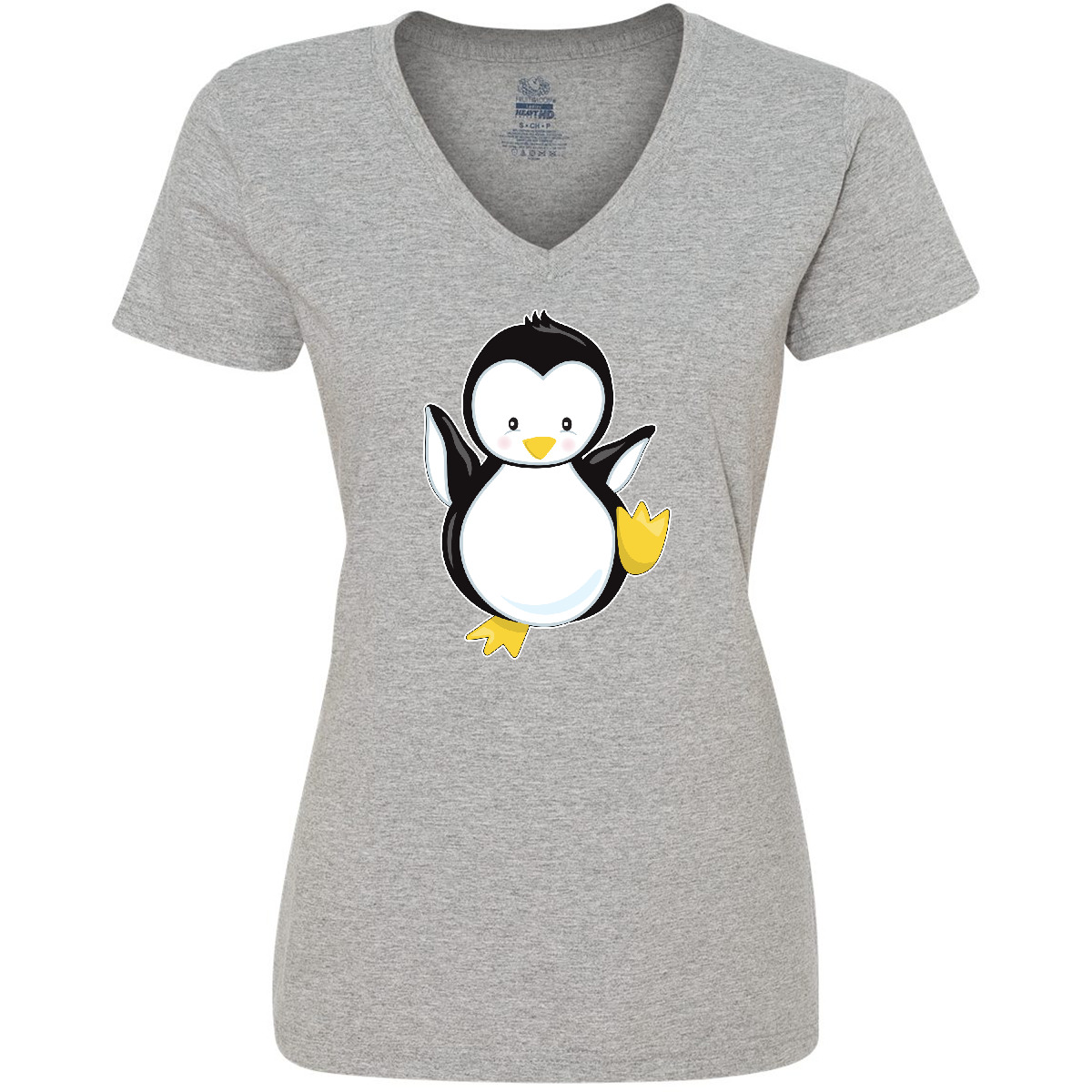 Inktastic Penguin Women's V-Neck T-Shirt Winter Animals Arctic Cold Snow Baby