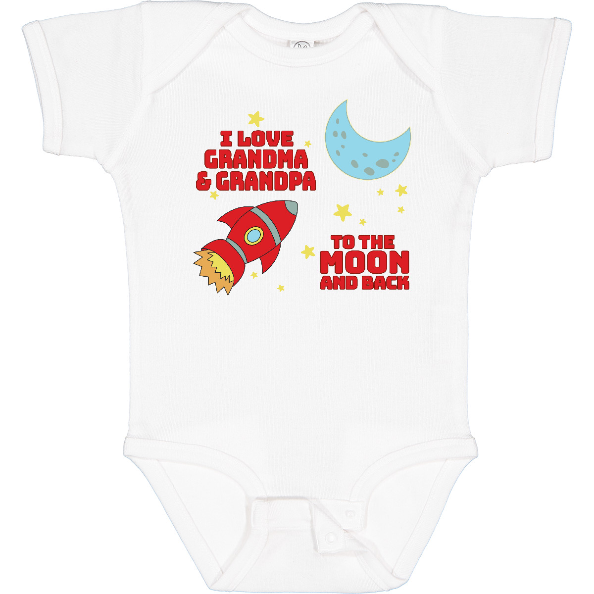 Inktastic I Love Grandma And Grandpa To The Moon And Back Baby Bodysuit Family - Picture 8 of 9