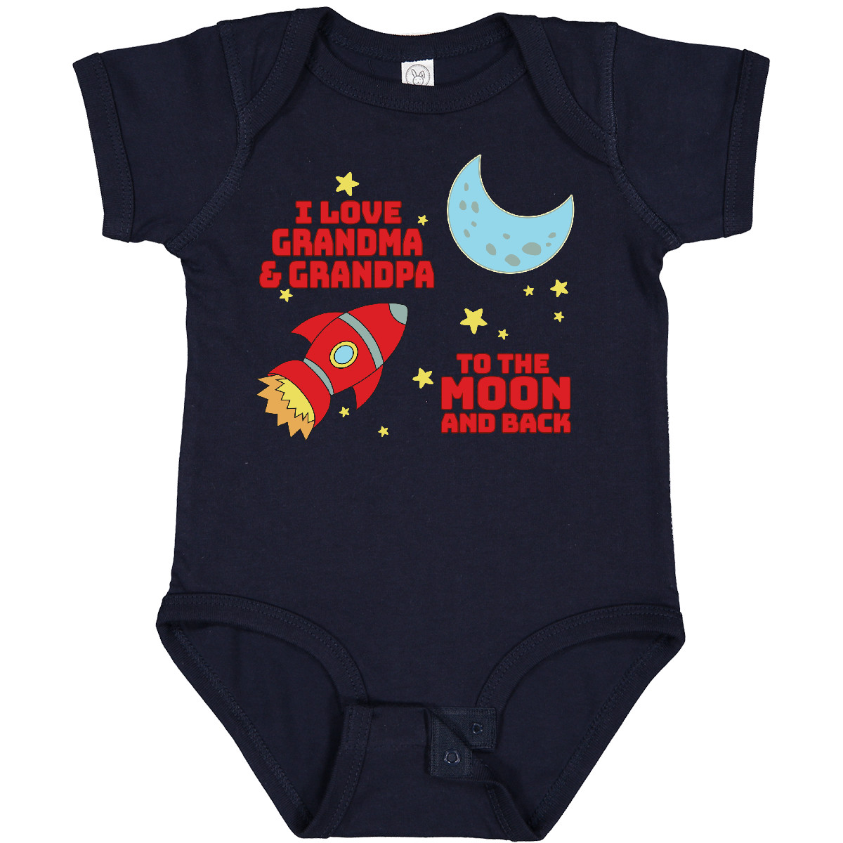 Inktastic I Love Grandma And Grandpa To The Moon And Back Baby Bodysuit Family - Picture 6 of 9