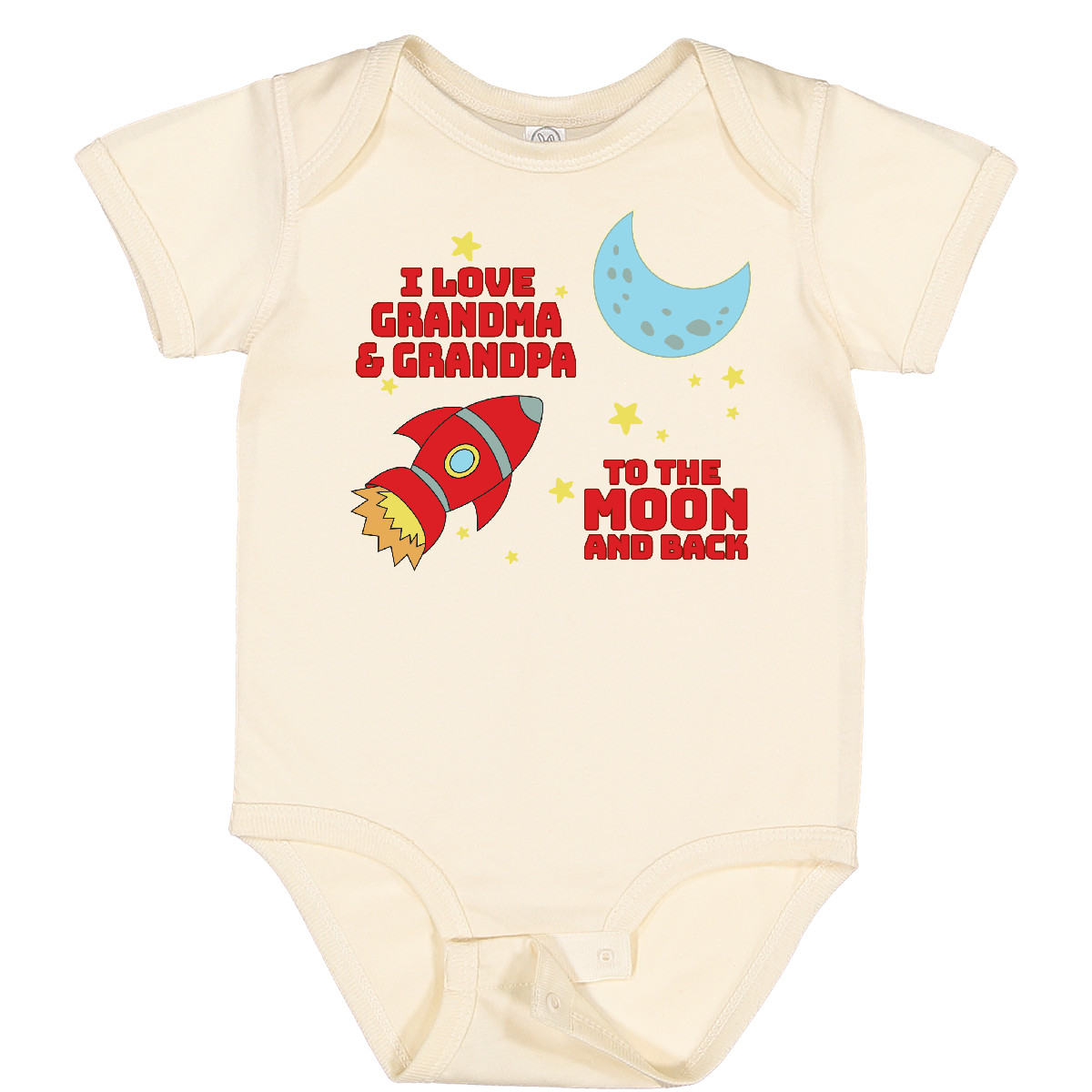 Inktastic I Love Grandma And Grandpa To The Moon And Back Baby Bodysuit Family - Picture 5 of 9