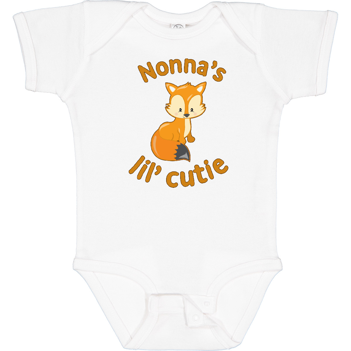 Inktastic Nonna's Lil Cutie Baby Bodysuit Family Fox Cute Woodland Orange Infant