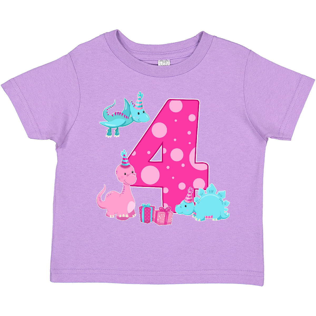 Inktastic Dinosaur Party-Fourth Birthday Toddler T-Shirt Birthdays