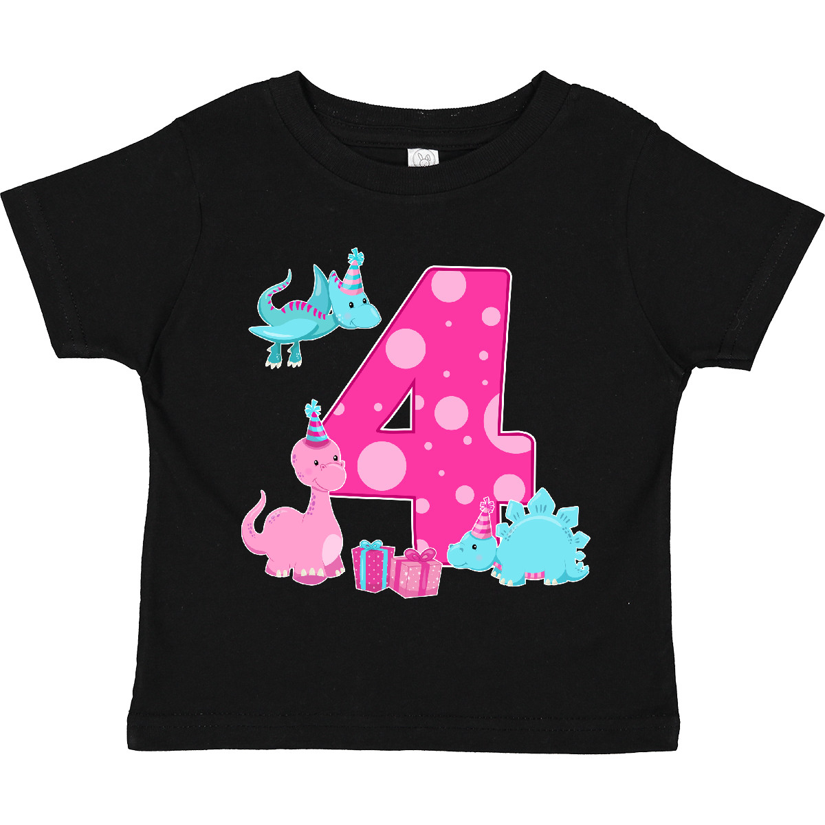 Inktastic Dinosaur Party-Fourth Birthday Toddler T-Shirt Birthdays