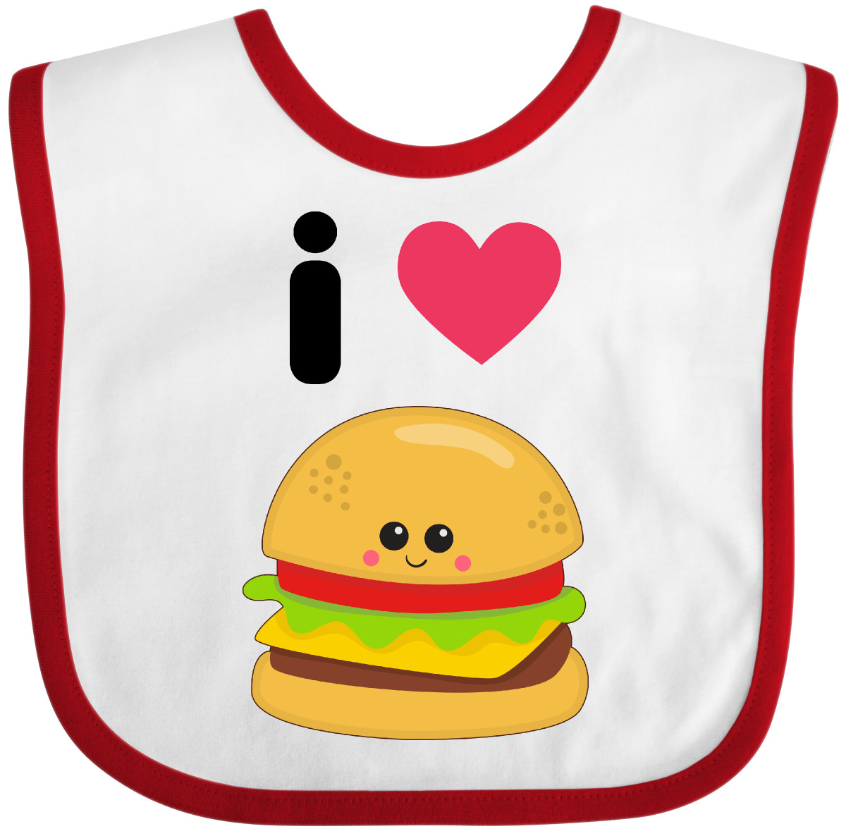 Inktastic I Love Cheeseburgers Baby Bib Food Humor Fast Ketchup Lettuce Mustard