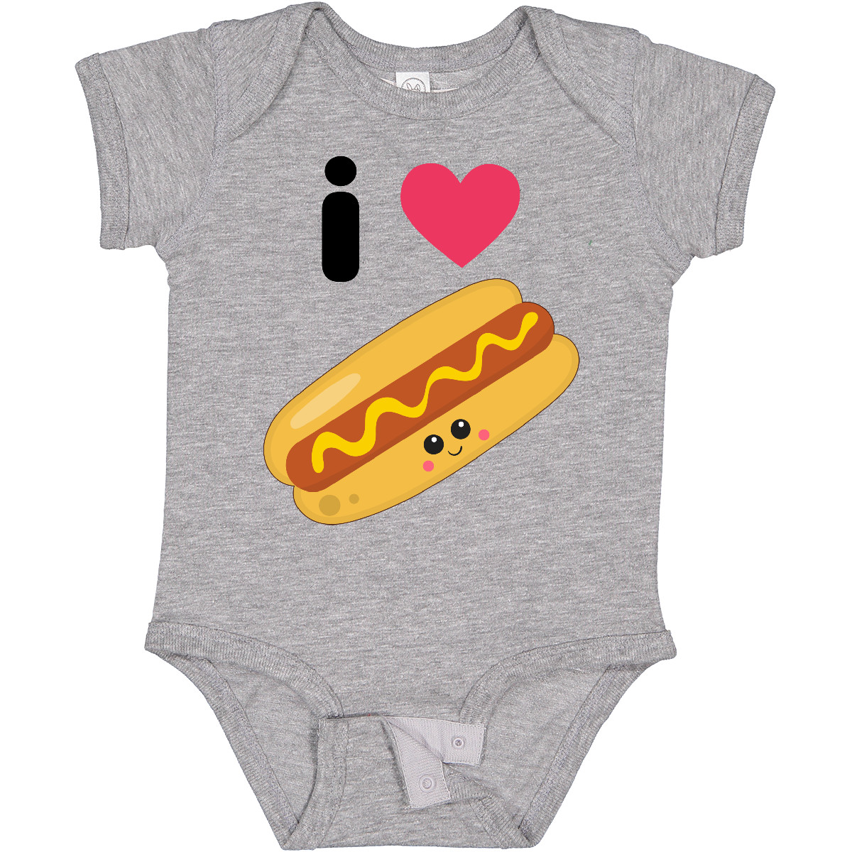 Inktastic I Love Hot Dogs Baby Bodysuit Food Humor Fast Mustard Bun Cute Tasty