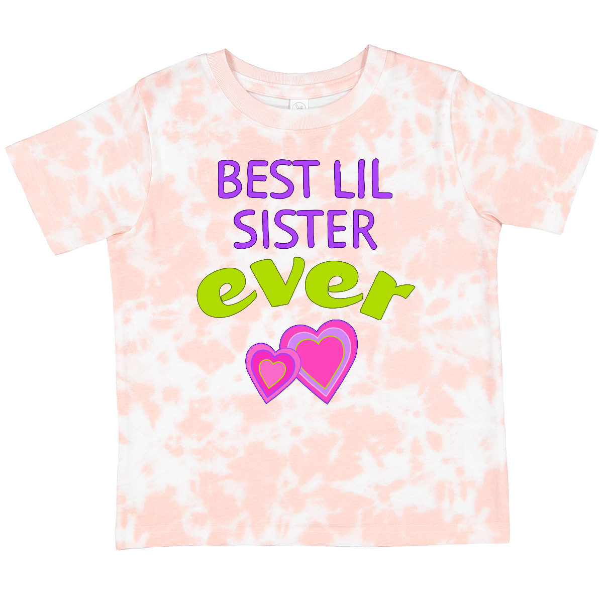 Inktastic Best Lil Sister Ever Toddler T-Shirt Siblings Hearts Pink Love Little - Picture 7 of 8