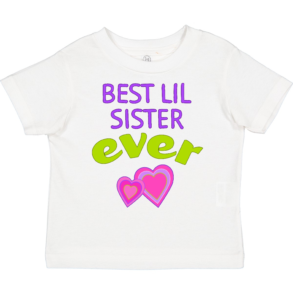 Inktastic Best Lil Sister Ever Toddler T-Shirt Siblings Hearts Pink Love Little - Picture 8 of 8