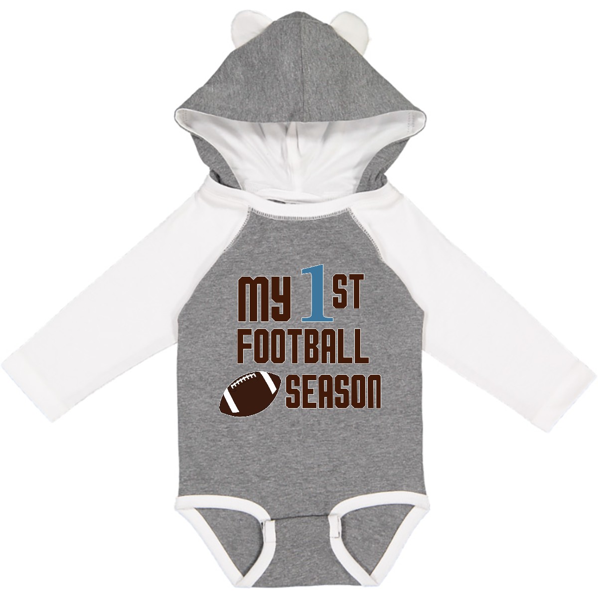 Inktastic My First Football Season Long Sleeve Creeper Children 1st Boy Toddler - Picture 3 of 8