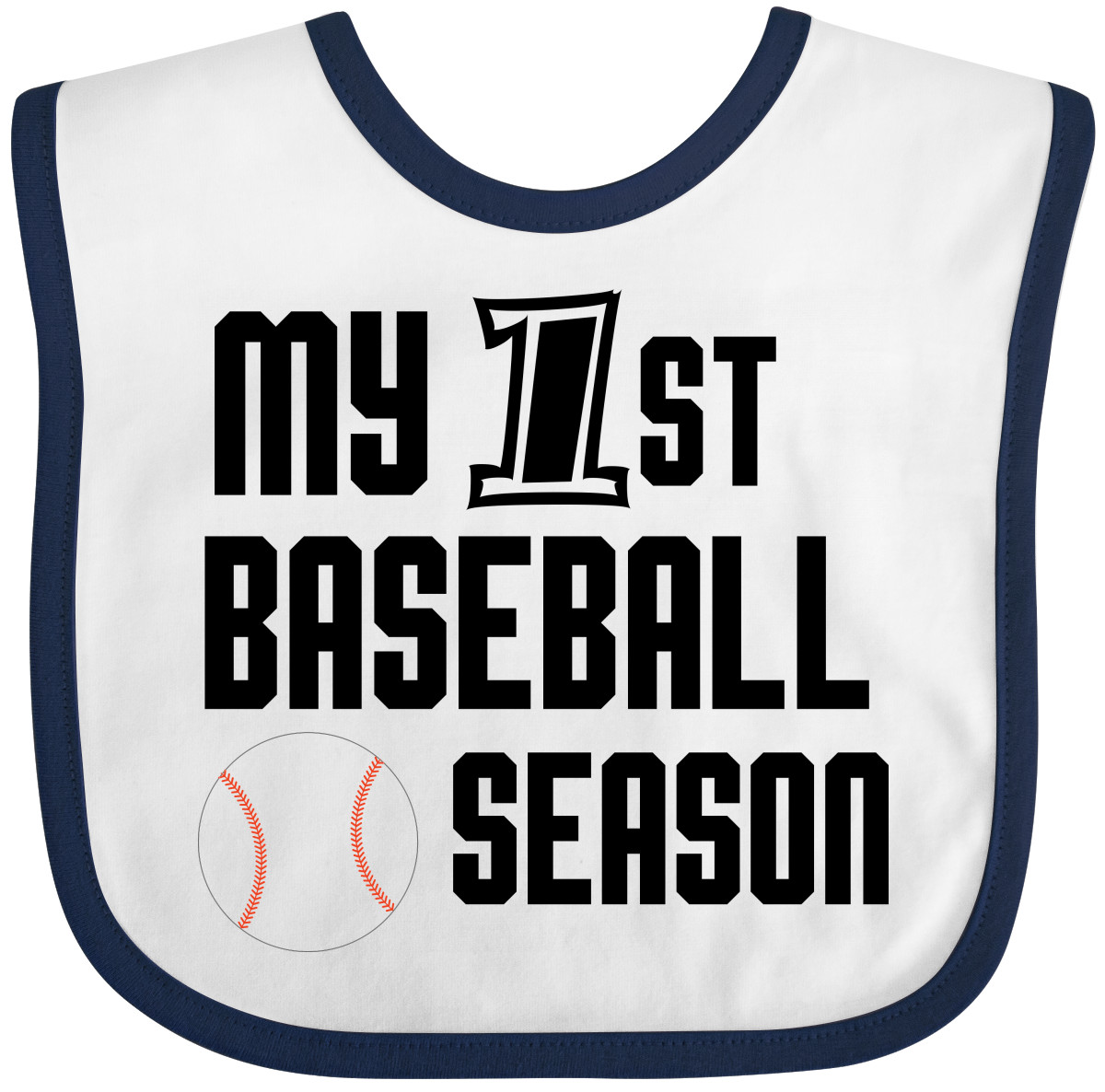 Inktastic My 1st Baseball Season Baby Bib Children First Boy Toddler Sport - Picture 6 of 8