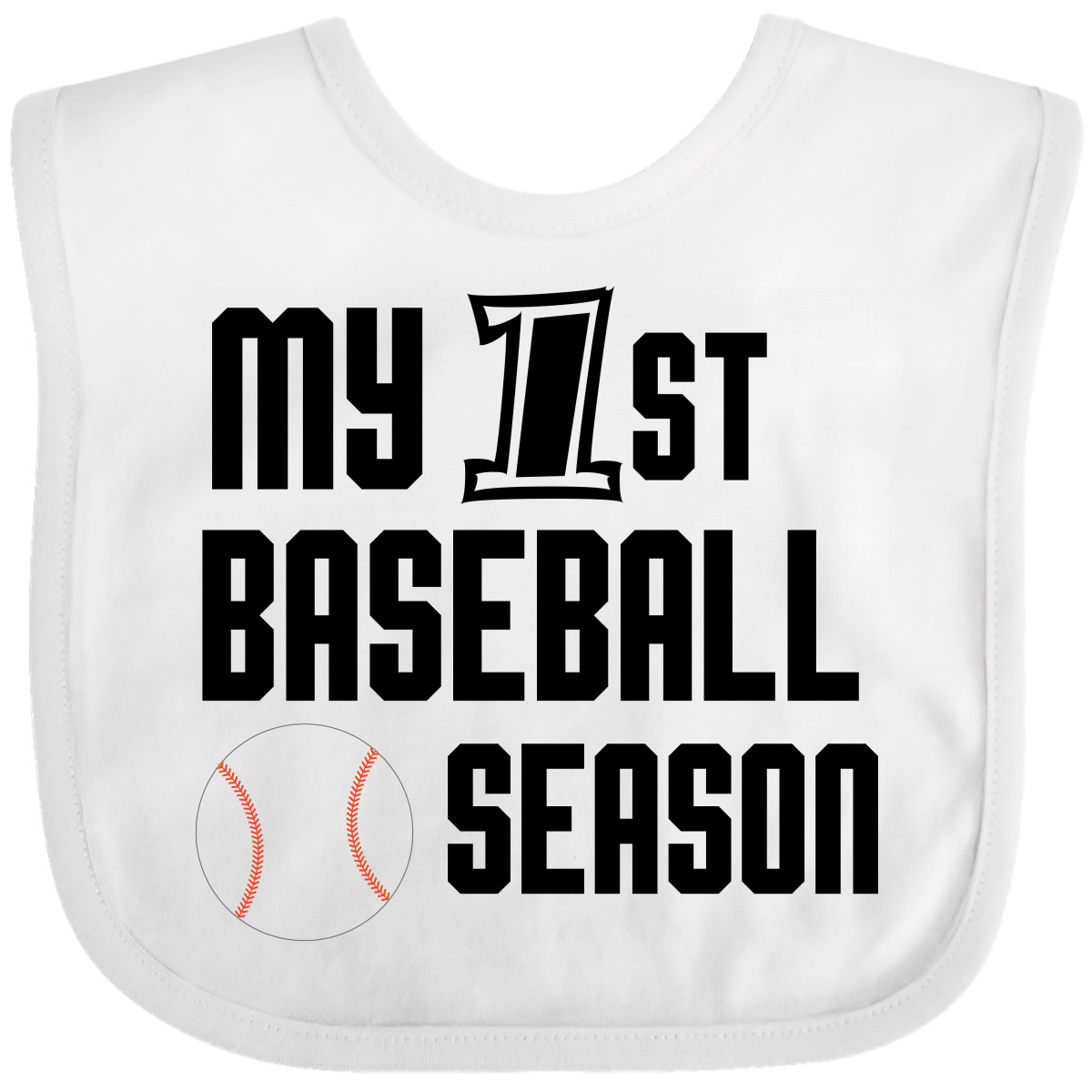 Inktastic My 1st Baseball Season Baby Bib Children First Boy Toddler Sport - Picture 3 of 8
