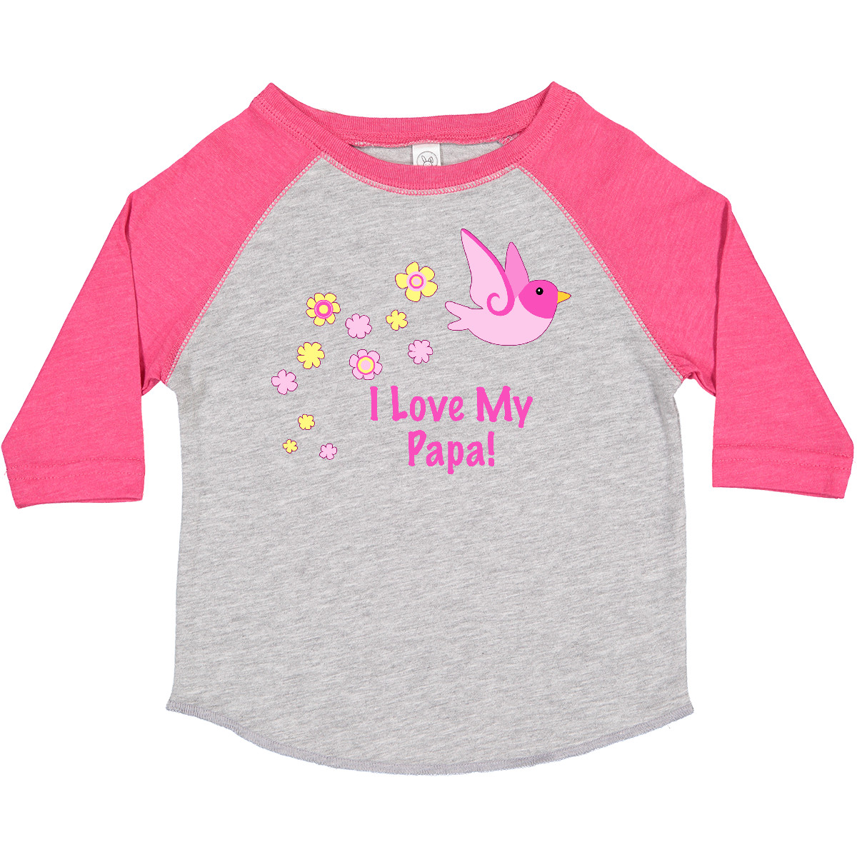 Inktastic I Love My Papa! Toddler T-Shirt Girl Bird Flowers Pink Gift Child Kid - Picture 6 of 9