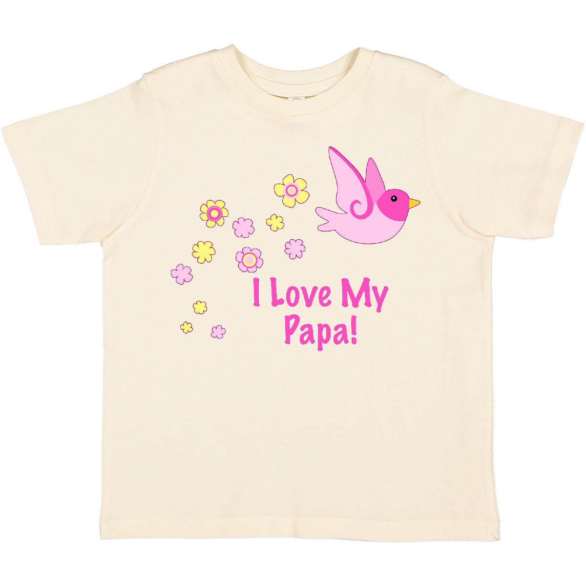 Inktastic I Love My Papa! Toddler T-Shirt Girl Bird Flowers Pink Gift Child Kid - Picture 7 of 9