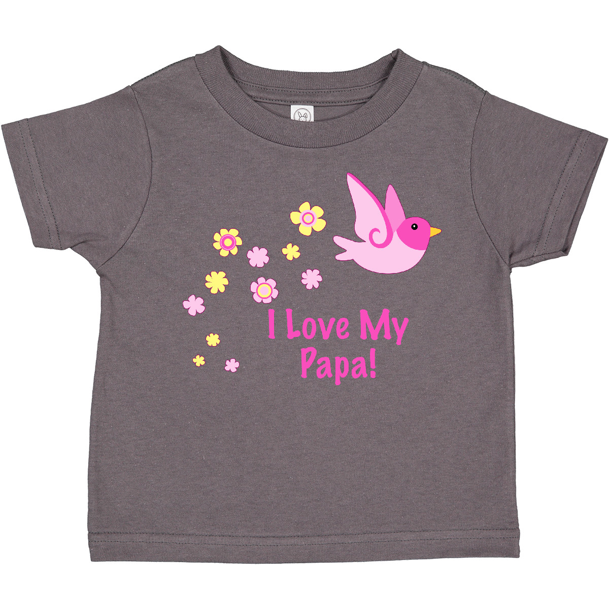 Inktastic I Love My Papa! Toddler T-Shirt Girl Bird Flowers Pink Gift Child Kid - Picture 3 of 9