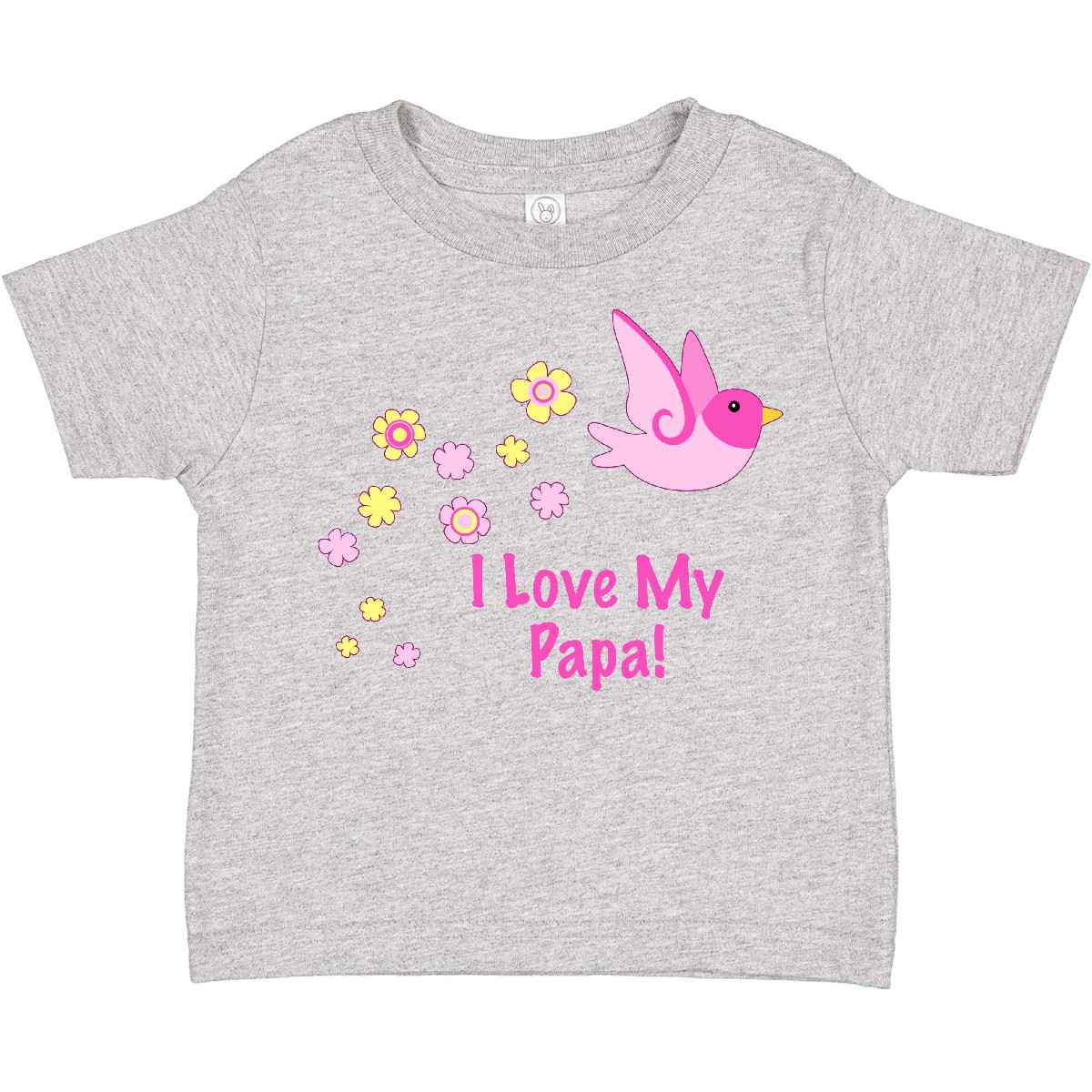 Inktastic I Love My Papa! Toddler T-Shirt Girl Bird Flowers Pink Gift Child Kid - Picture 5 of 9