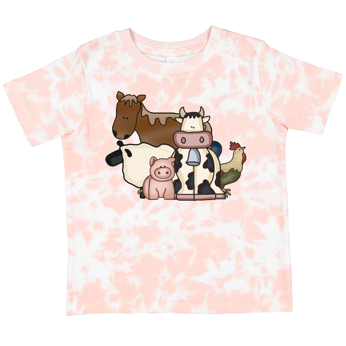 Inktastic Cute Horse, Sheep, Cow, Pig, And Rooster Farm Animals Toddler T-Shirt - Picture 12 of 13