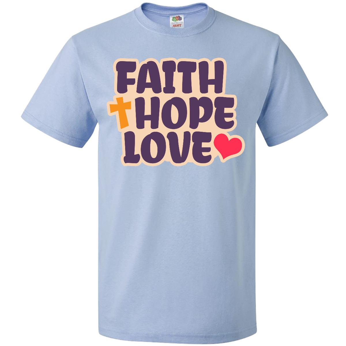 Inktastic Faith Love Hope Opposite Color T-Shirt Religion Jesus Religious Cross - Picture 2 of 3