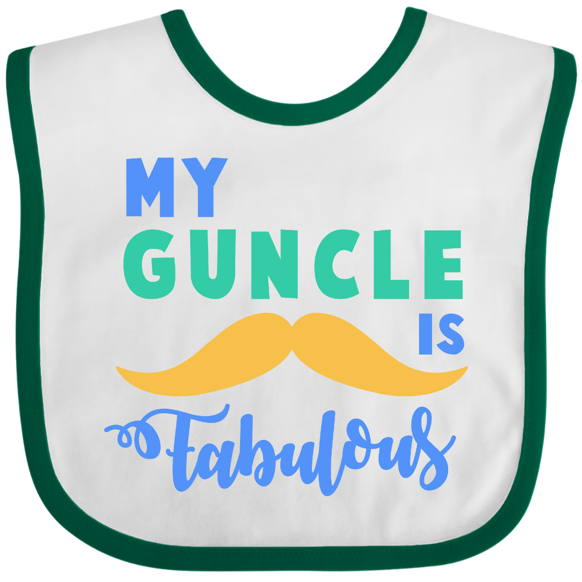 Inktastic My Guncle Is Fabulous Baby Bib Gay Uncle Mustache Clothing Infant - Picture 7 of 10