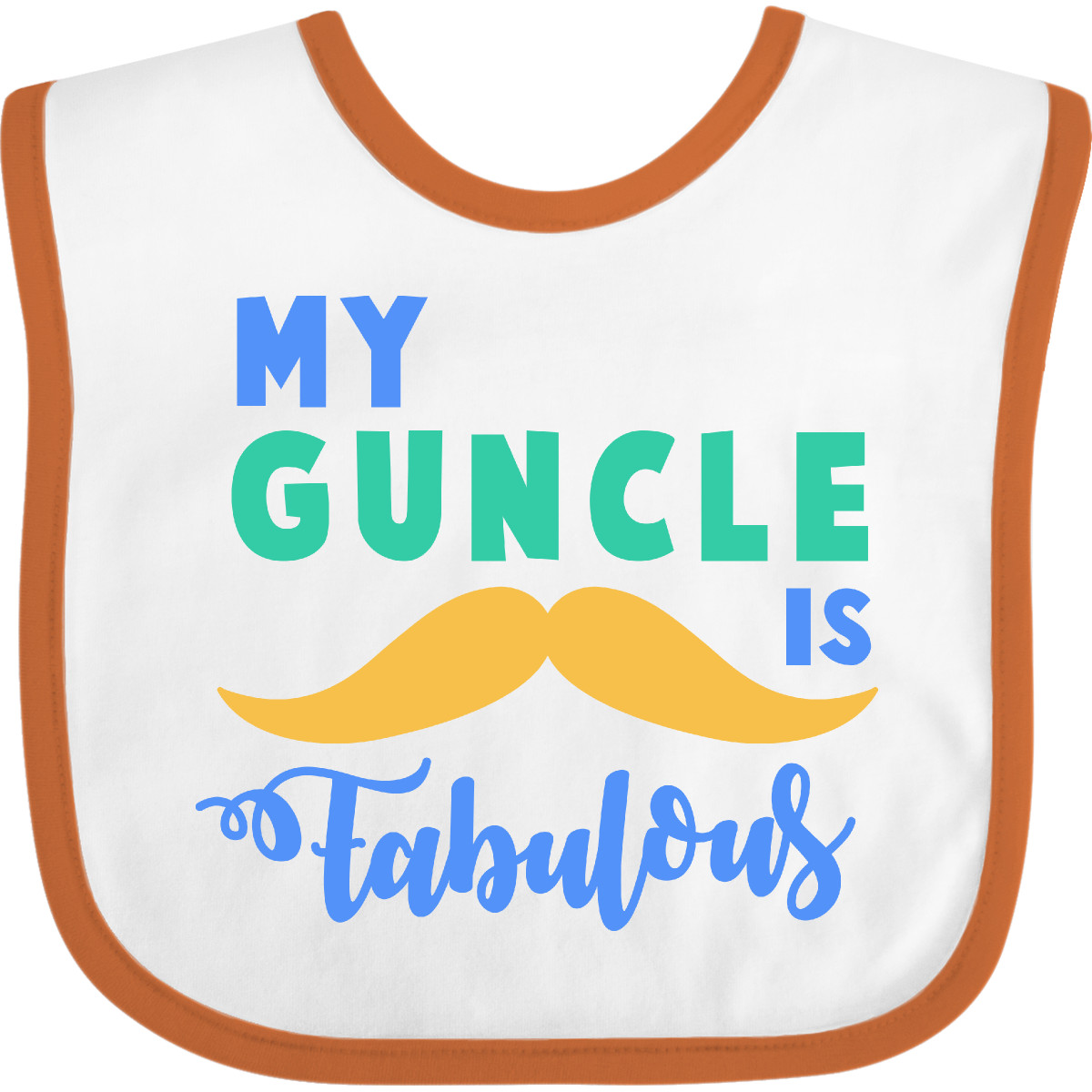 Inktastic My Guncle Is Fabulous Baby Bib Gay Uncle Mustache Clothing Infant - Picture 9 of 10