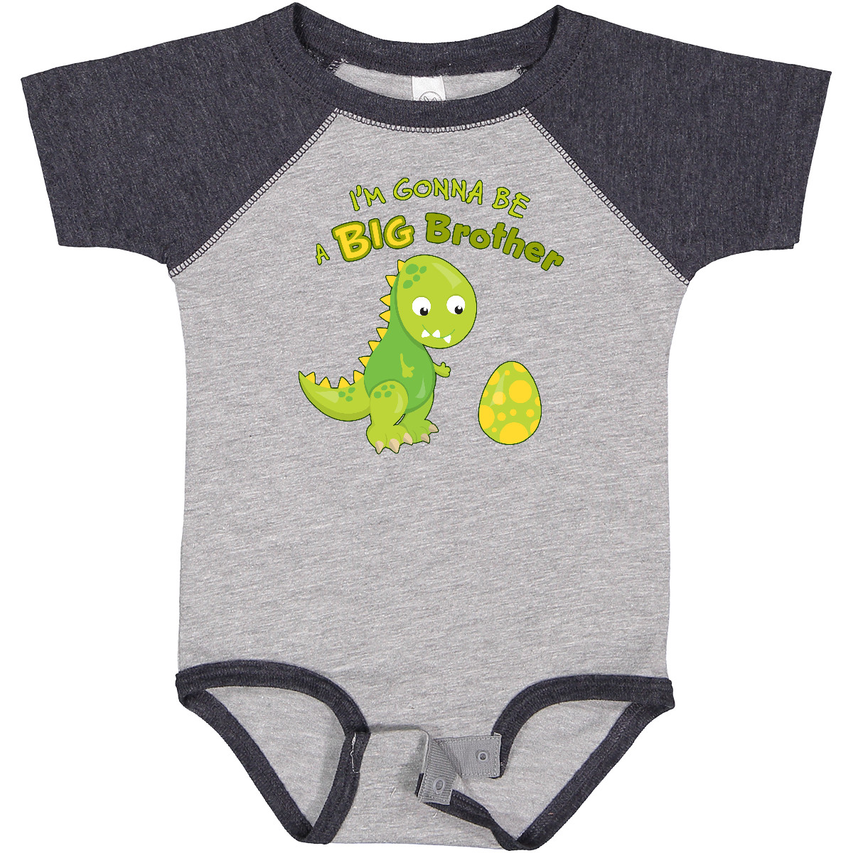 Inktastic I'm Gonna Be A Big Brother-dino Baby Bodysuit Siblings Dinosaur Green - Picture 7 of 16