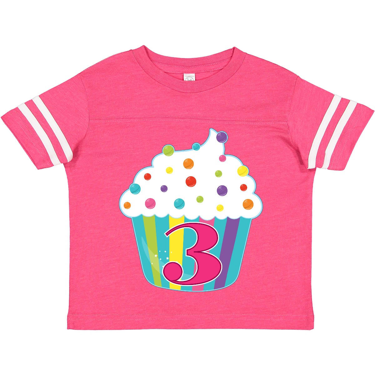 Inktastic 3rd Birthday Cupcake Toddler T-Shirt Birthdays Third Three Years Old - Picture 3 of 8