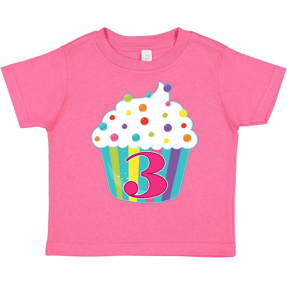 Inktastic 3rd Birthday Cupcake Toddler T-Shirt Birthdays Third Three Years Old - Picture 5 of 8