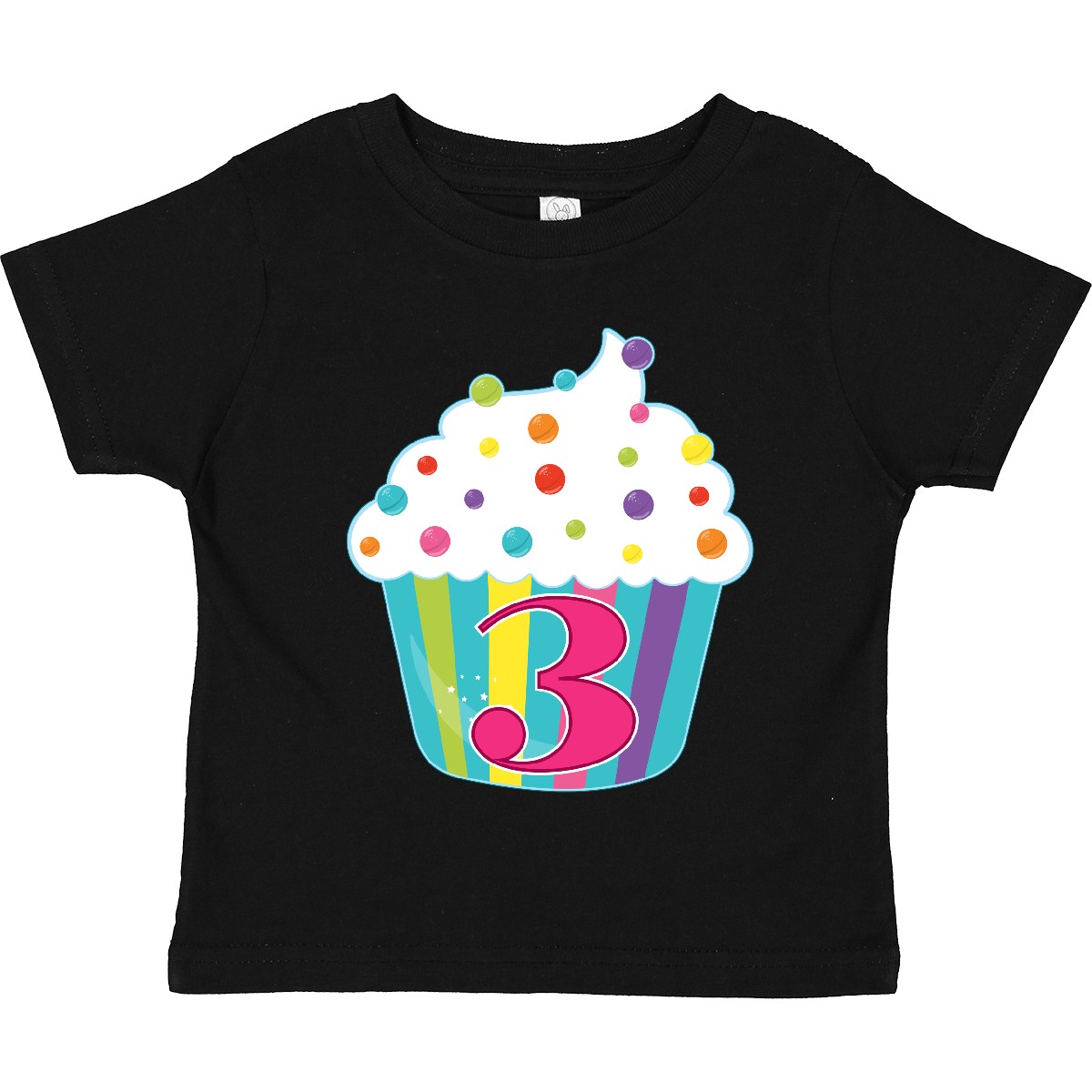 Inktastic 3rd Birthday Cupcake Toddler T-Shirt Birthdays Third Three Years Old - Picture 2 of 8