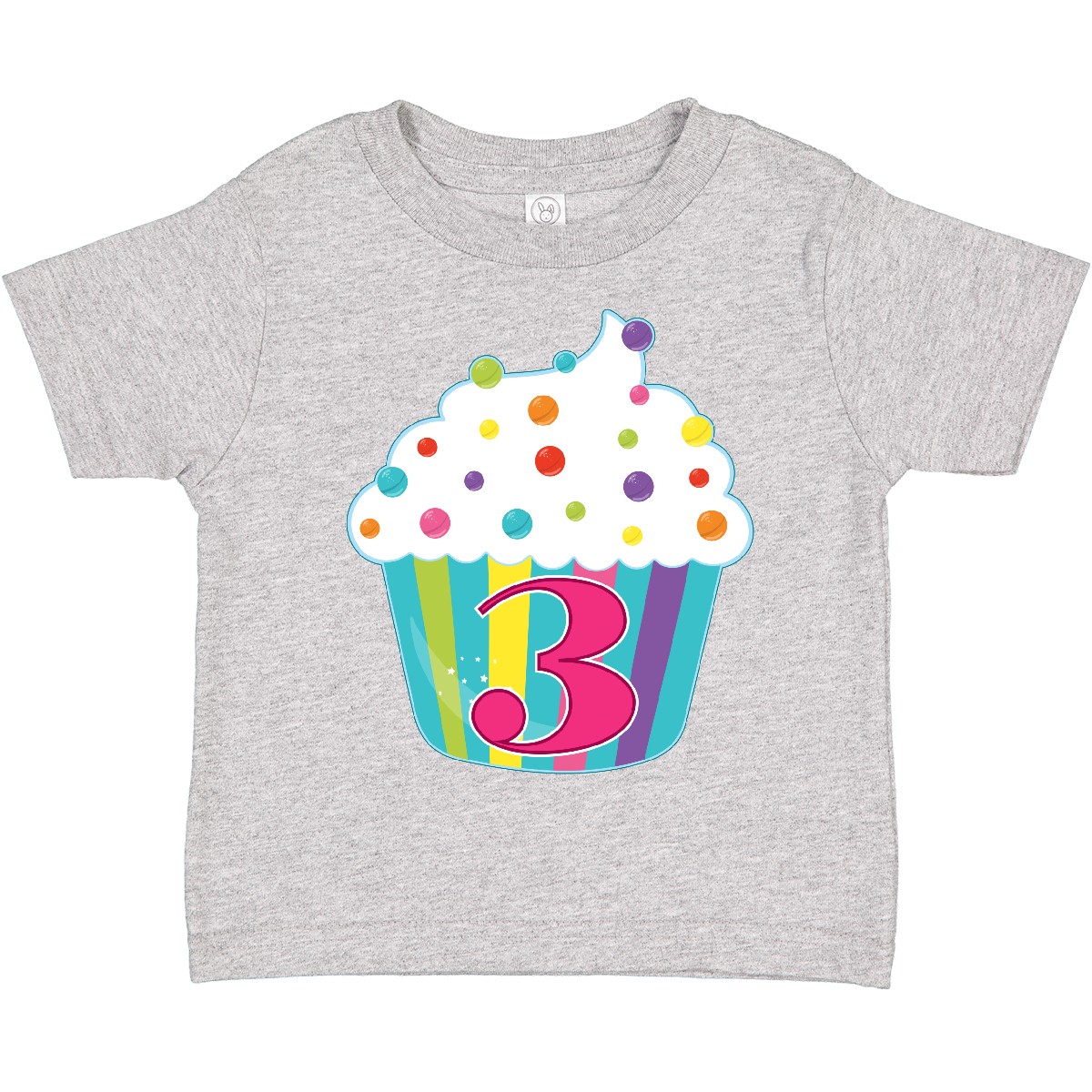 Inktastic 3rd Birthday Cupcake Toddler T-Shirt Birthdays Third Three Years Old - Picture 4 of 8