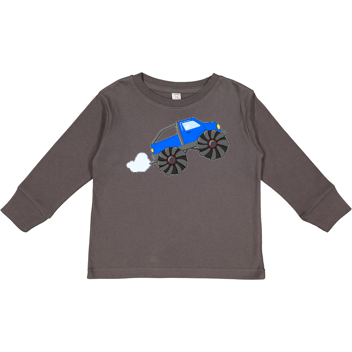 Inktastic Blue Monster Truck Action Toddler Long Sleeve T-Shirt Children Cars - Picture 3 of 3
