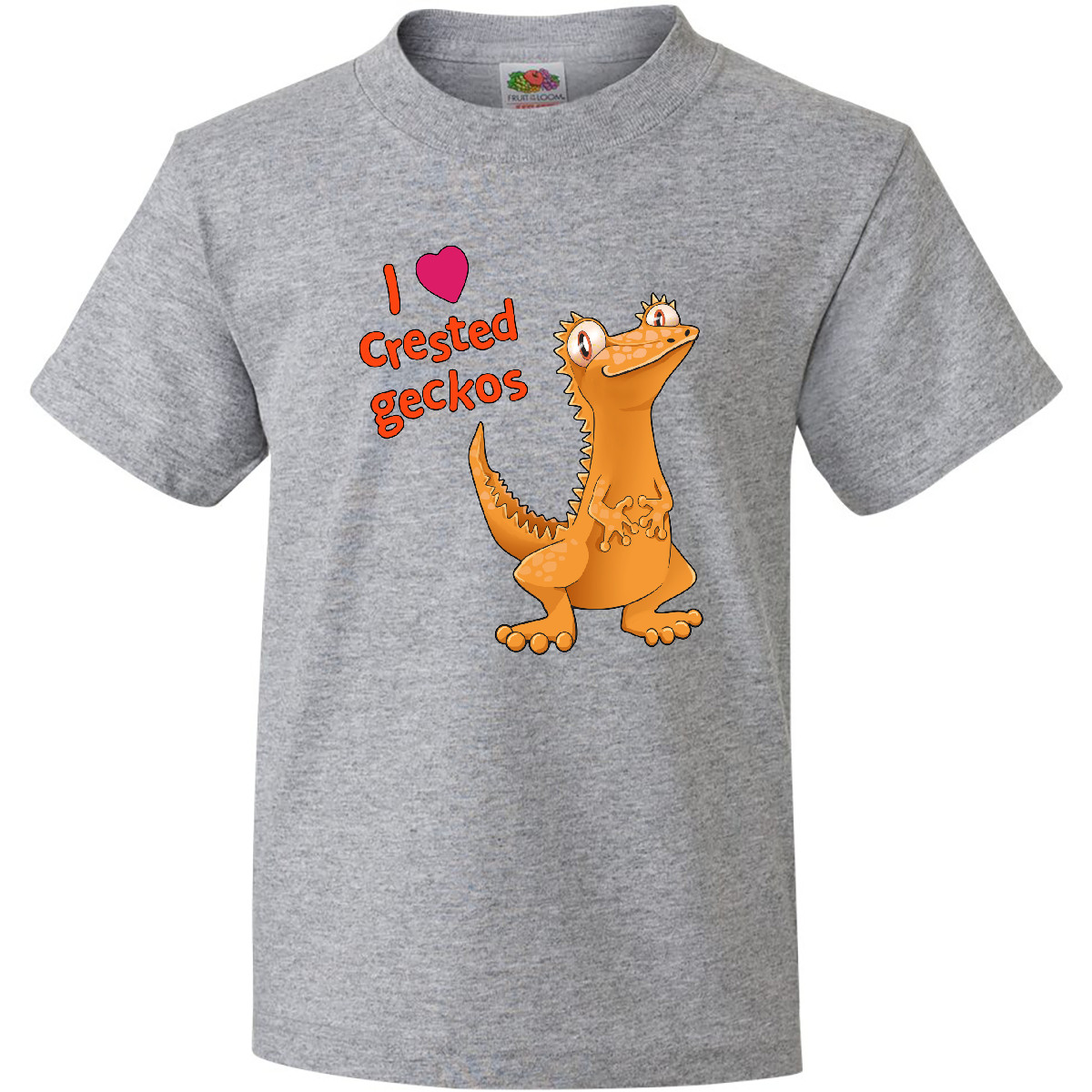 Inktastic I Love Crested Geckos Youth T-Shirt Pets Reptiles Cute Lizard Gecko - Picture 2 of 5
