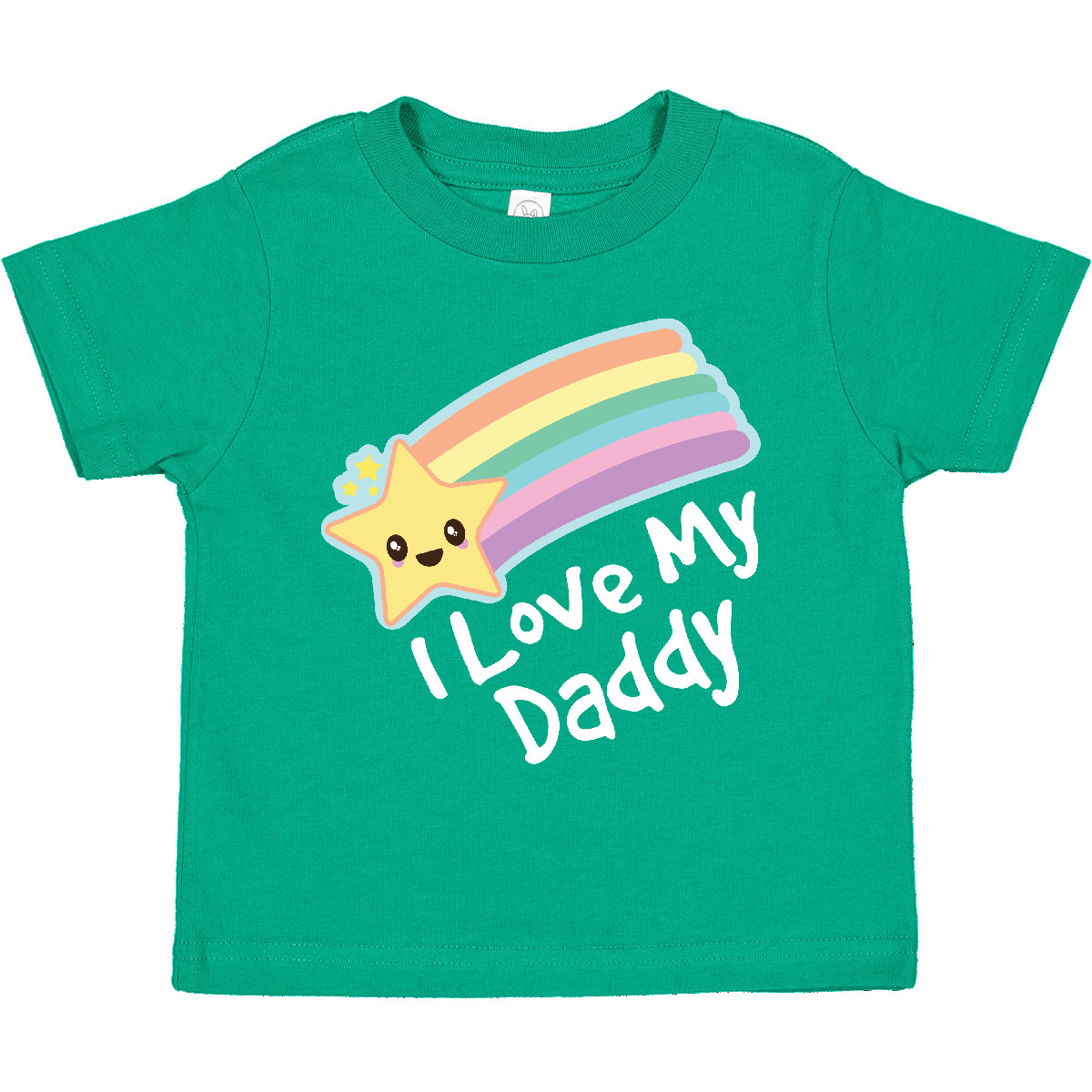 Inktastic I Love My Daddy Boys Girls Star Rainbow Toddler T-Shirt Dad Fathers - Picture 9 of 17