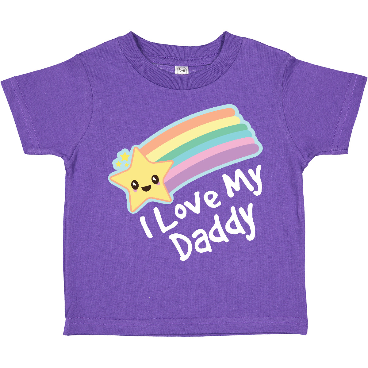 Inktastic I Love My Daddy Boys Girls Star Rainbow Toddler T-Shirt Dad Fathers - Picture 14 of 17