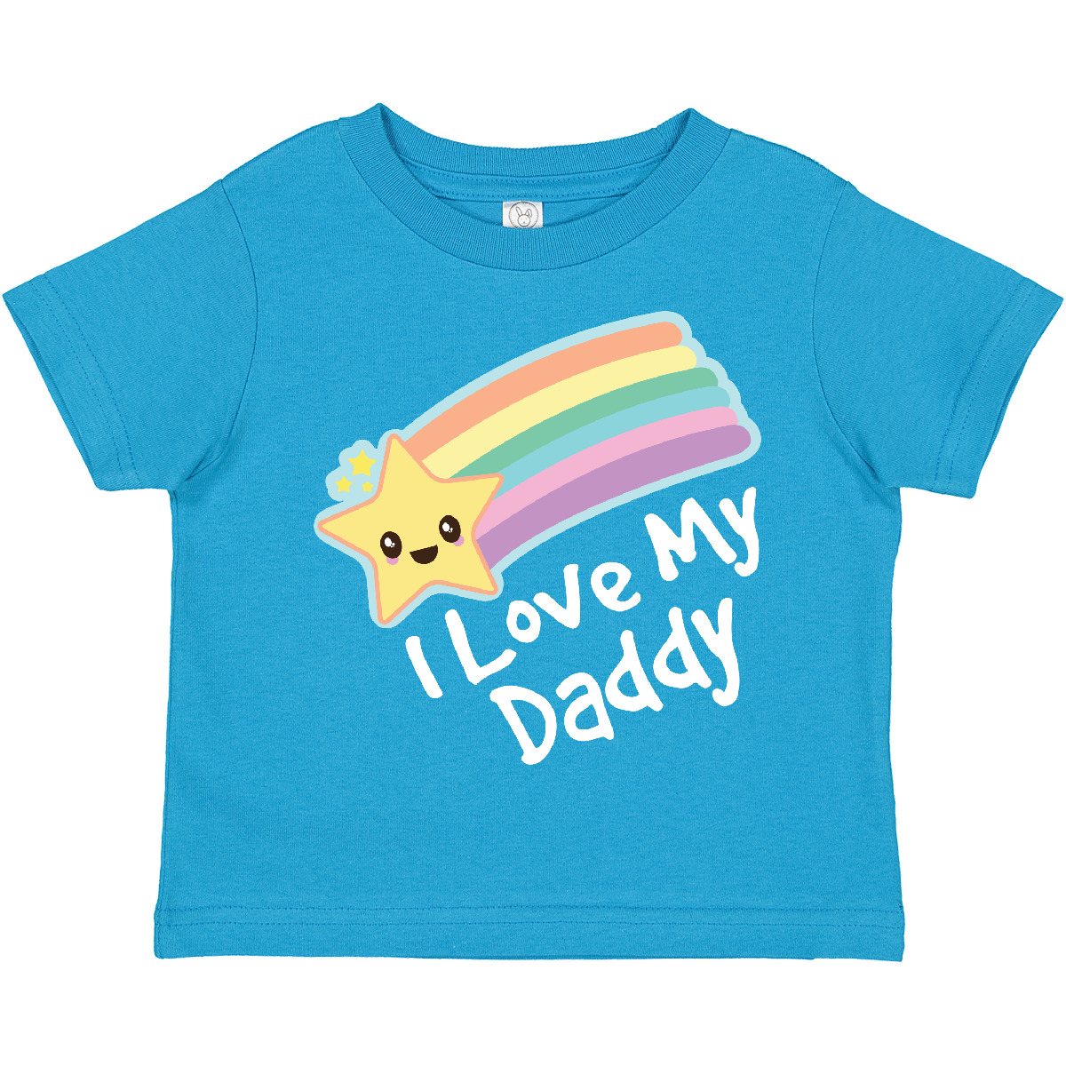 Inktastic I Love My Daddy Boys Girls Star Rainbow Toddler T-Shirt Dad Fathers - Picture 16 of 17
