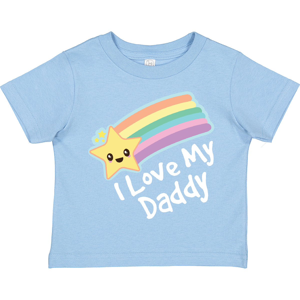 Inktastic I Love My Daddy Boys Girls Star Rainbow Toddler T-Shirt Dad Fathers - Picture 10 of 17