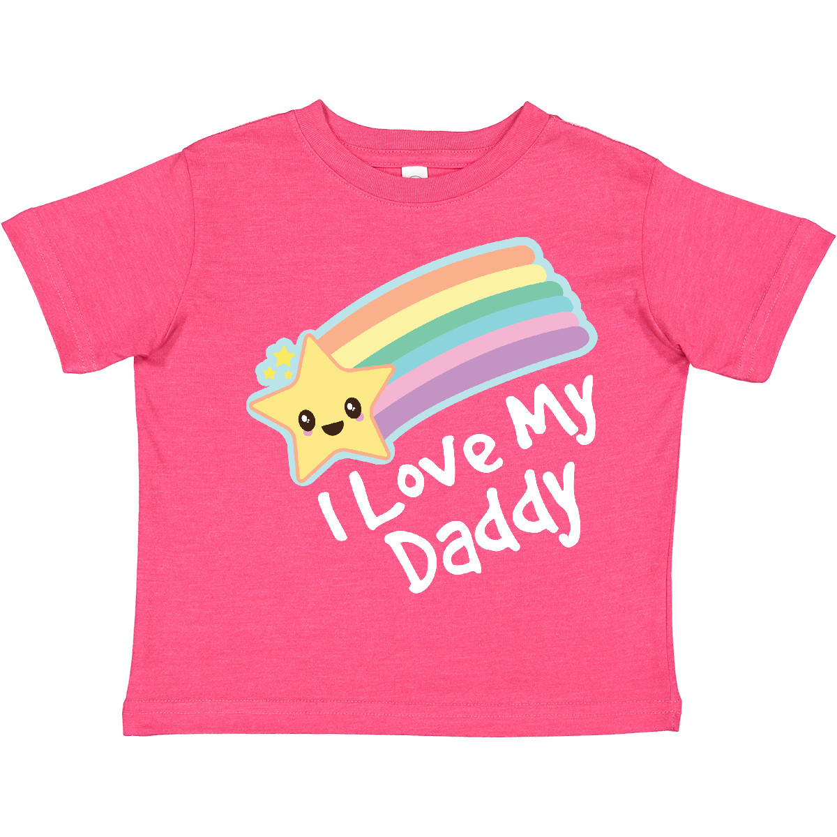 Inktastic I Love My Daddy Boys Girls Star Rainbow Toddler T-Shirt Dad Fathers - Picture 17 of 17