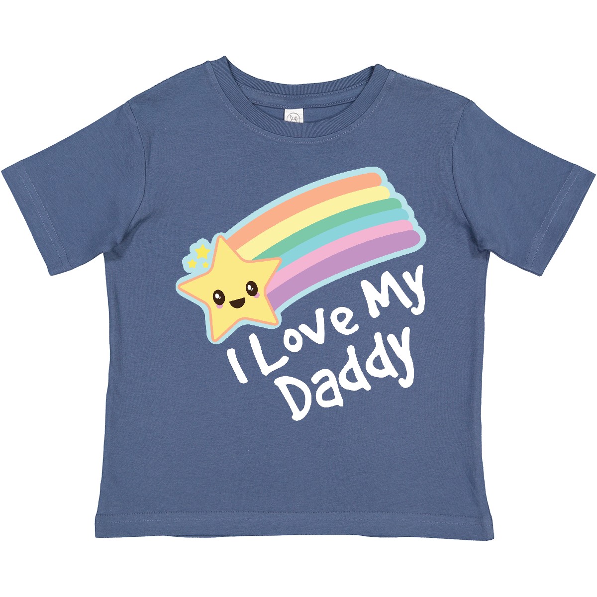Inktastic I Love My Daddy Boys Girls Star Rainbow Toddler T-Shirt Dad Fathers - Picture 8 of 17