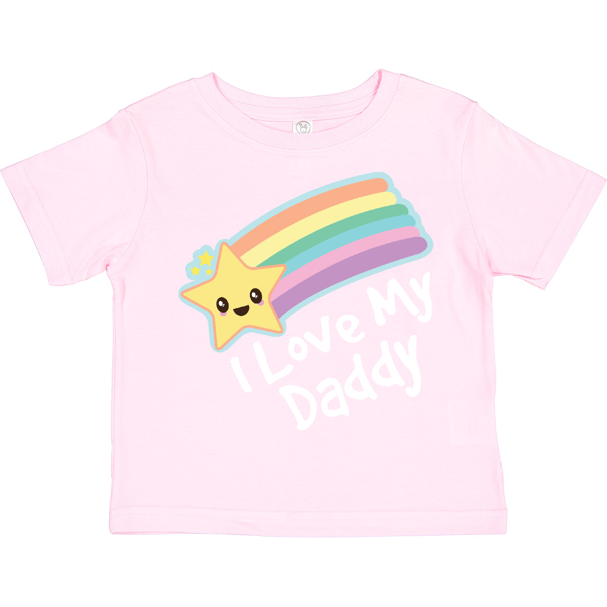 Inktastic I Love My Daddy Boys Girls Star Rainbow Toddler T-Shirt Dad Fathers - Picture 13 of 17