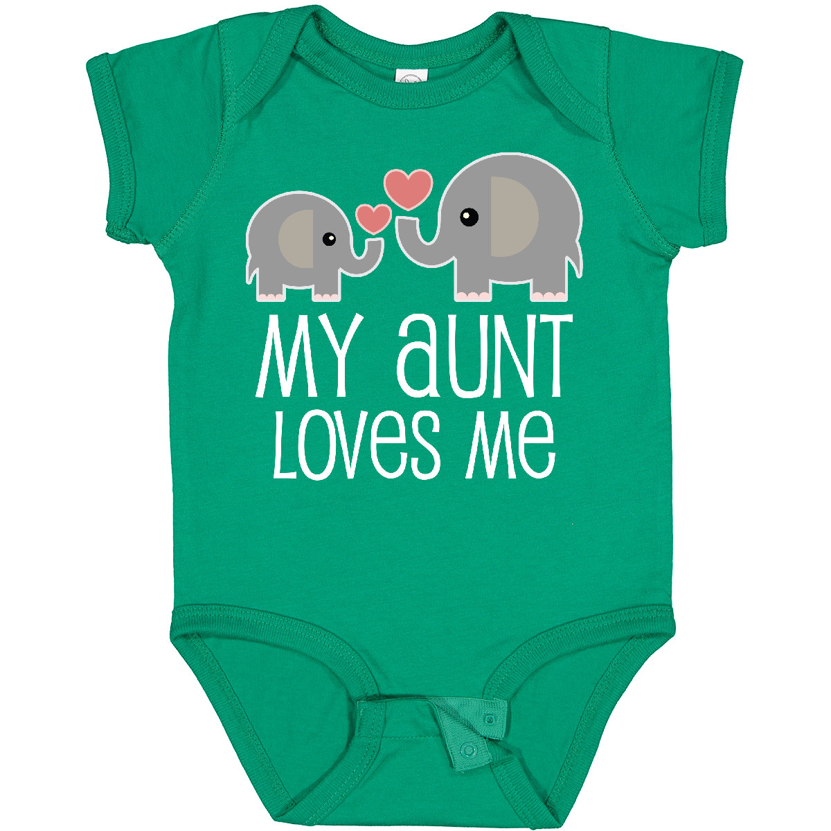 Inktastic My Aunt Loves Me Niece Nephew Elephant Baby Bodysuit Auntie Aunty Kids - Picture 7 of 13
