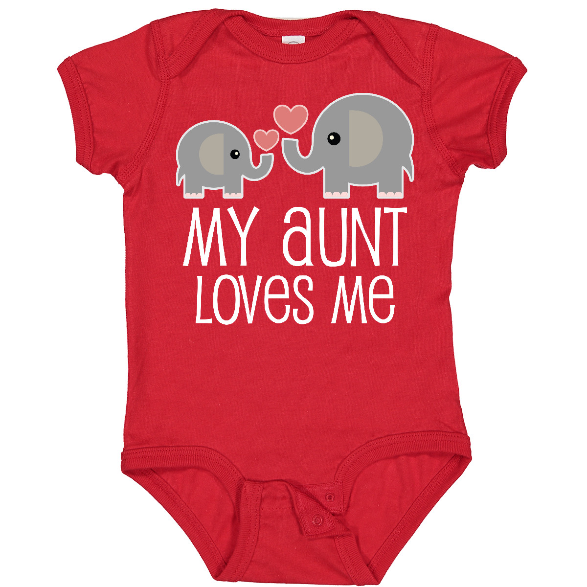 Inktastic My Aunt Loves Me Niece Nephew Elephant Baby Bodysuit Auntie Aunty Kids - Picture 13 of 13
