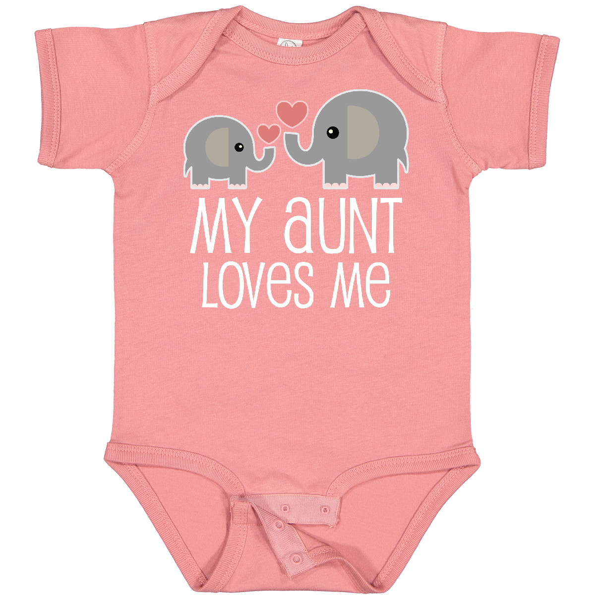 Inktastic My Aunt Loves Me Niece Nephew Elephant Baby Bodysuit Auntie Aunty Kids - Picture 10 of 13