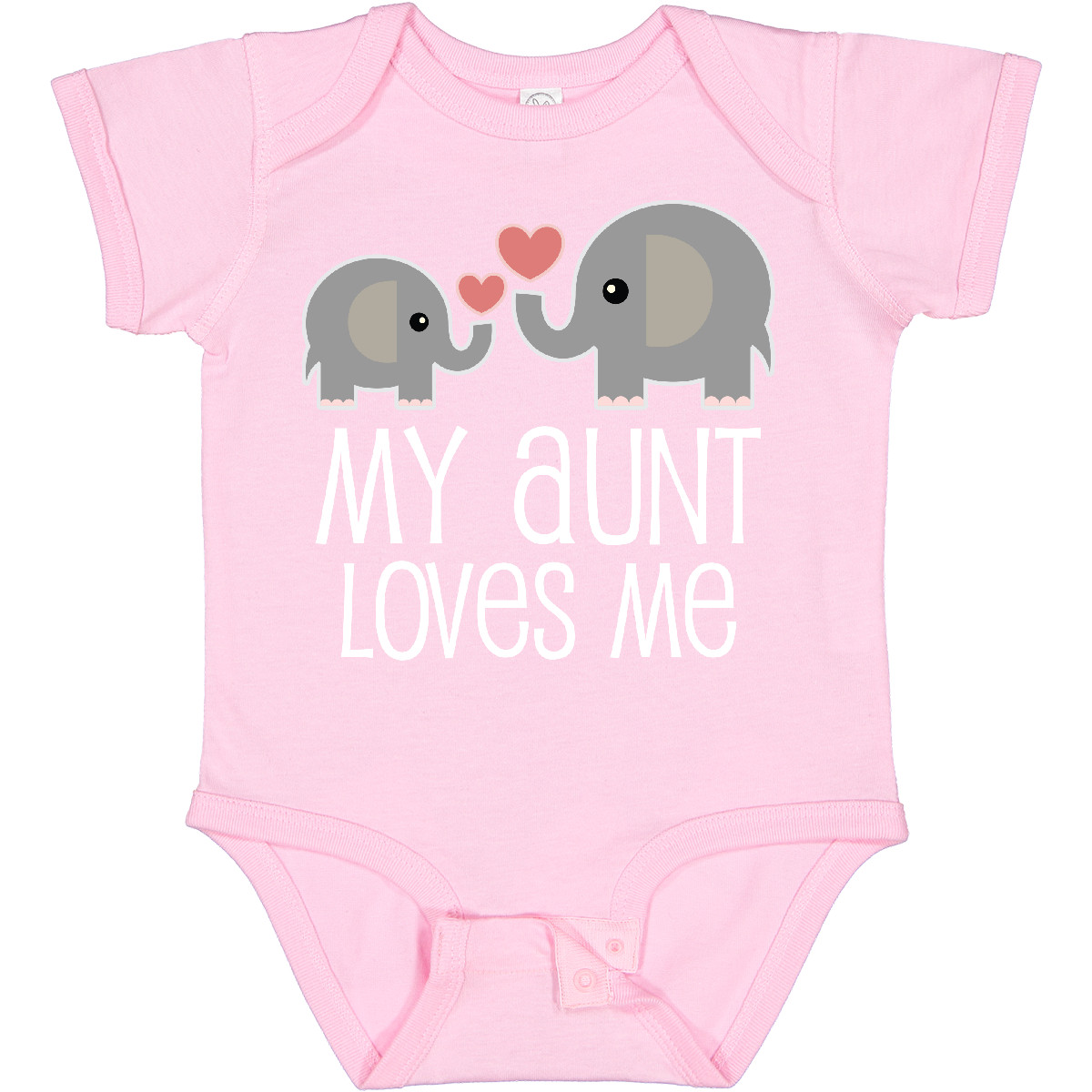 Inktastic My Aunt Loves Me Niece Nephew Elephant Baby Bodysuit Auntie Aunty Kids - Picture 12 of 13