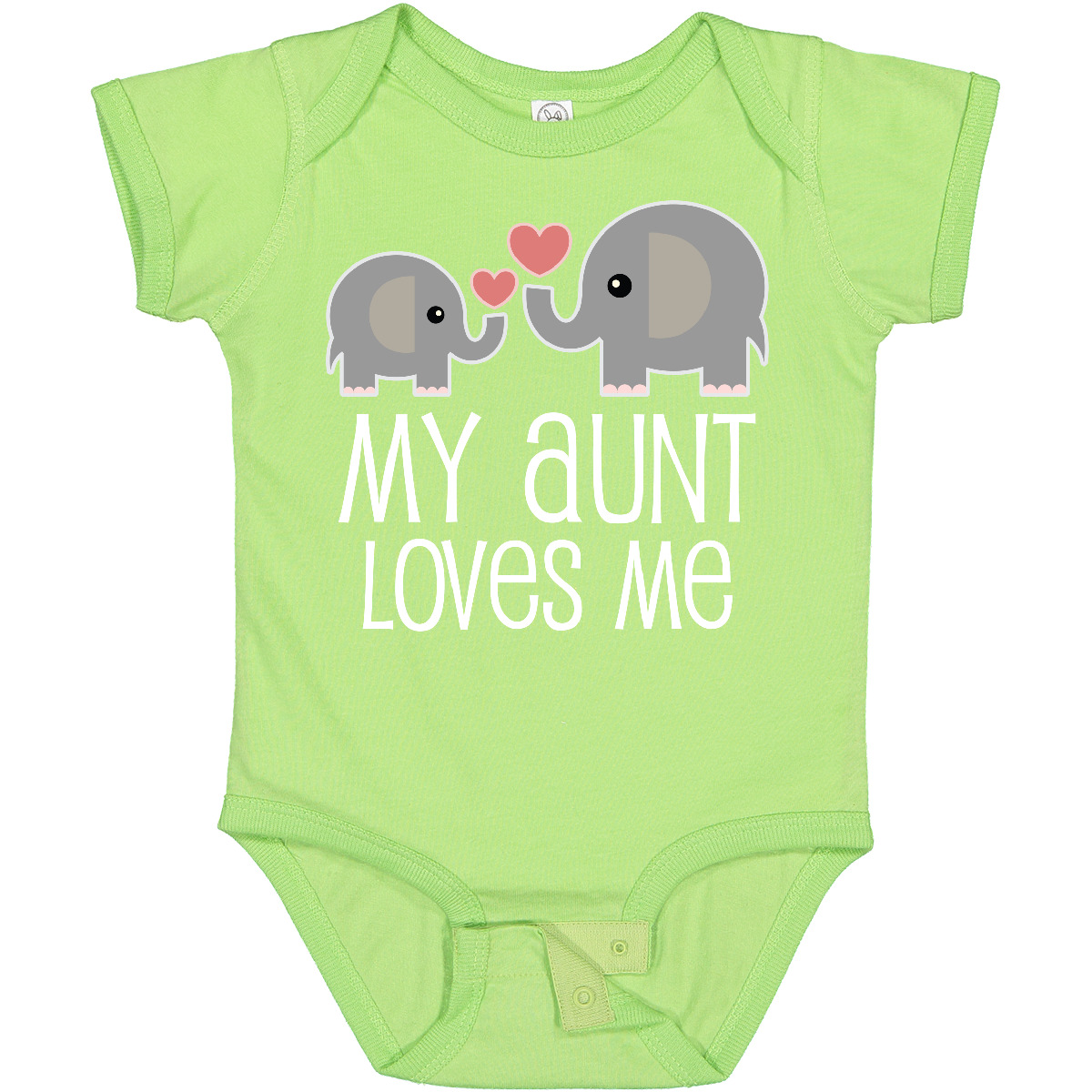 Inktastic My Aunt Loves Me Niece Nephew Elephant Baby Bodysuit Auntie Aunty Kids - Picture 9 of 13