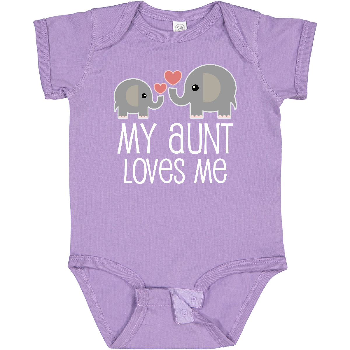 Inktastic My Aunt Loves Me Niece Nephew Elephant Baby Bodysuit Auntie Aunty Kids - Picture 8 of 13