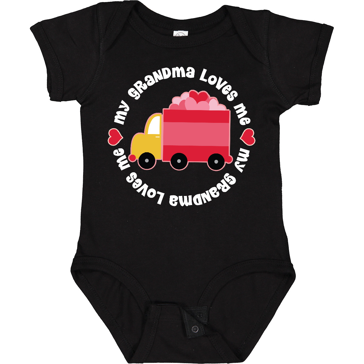Inktastic Grandma Loves Me Valentine Truck Kids Baby Bodysuit Valentines Day