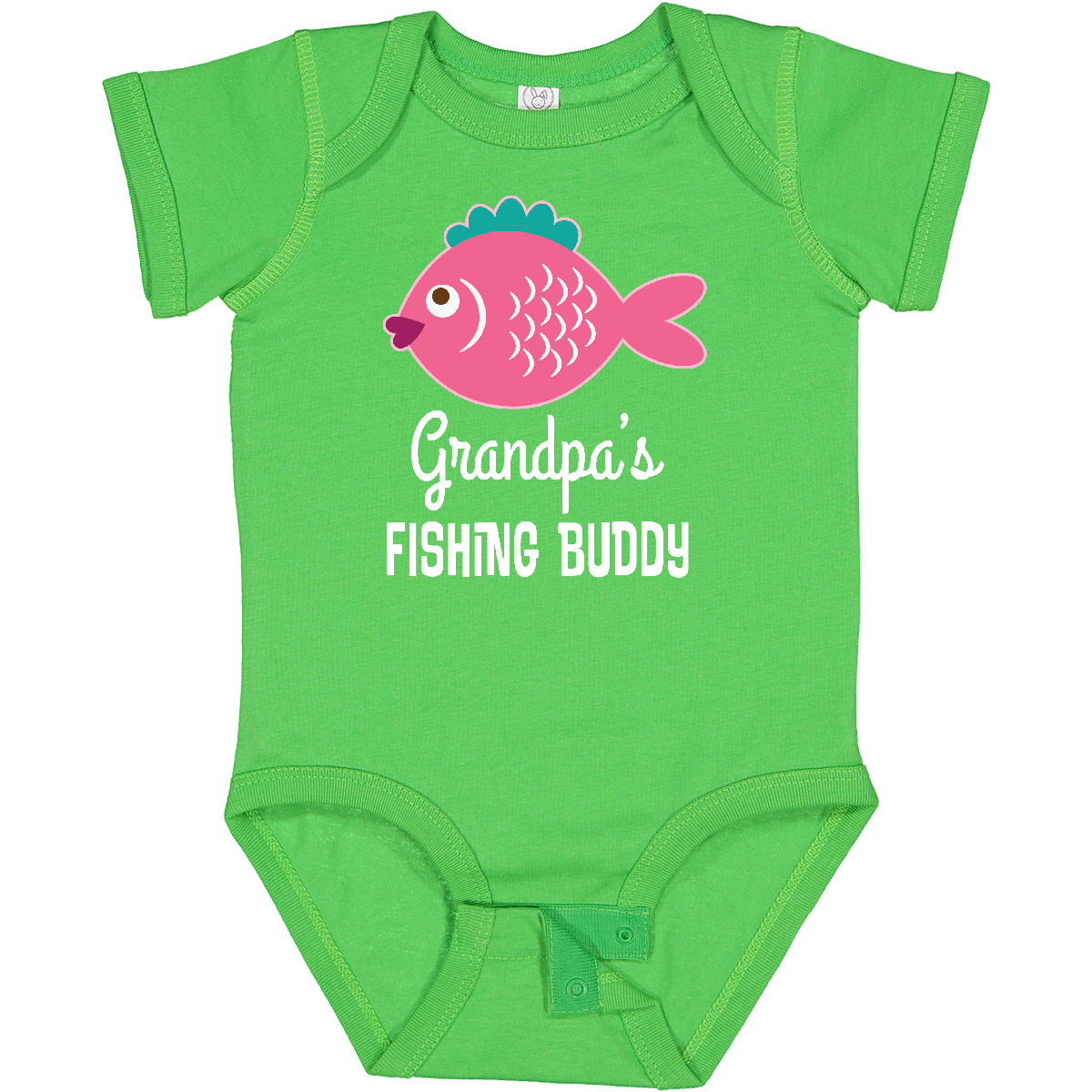 Inktastic Grandpa Fishing Buddy Girls Fish Baby Bodysuit Grandpas Cute Fisher - Picture 2 of 9