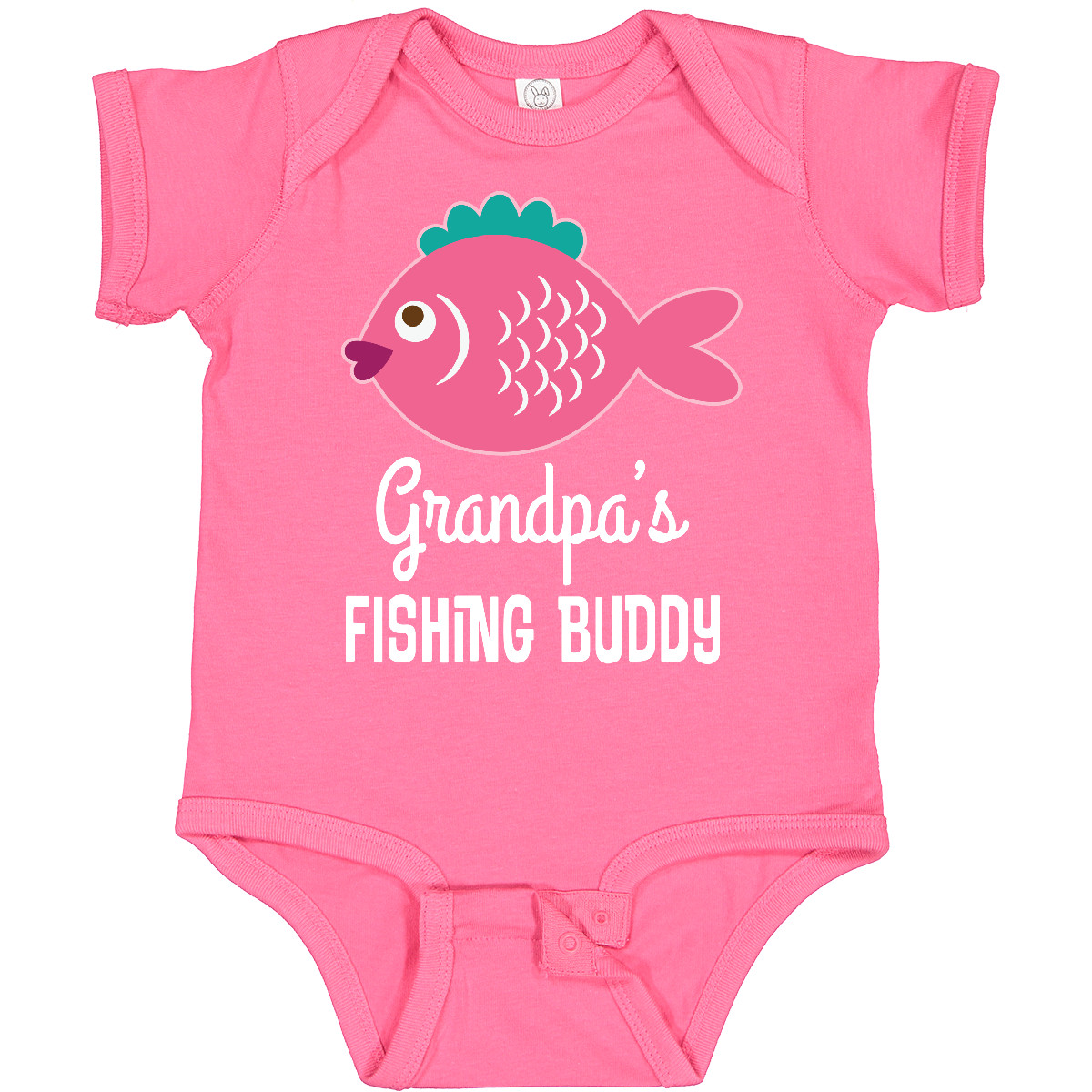 Inktastic Grandpa Fishing Buddy Girls Fish Baby Bodysuit Grandpas Cute Fisher - Picture 5 of 9