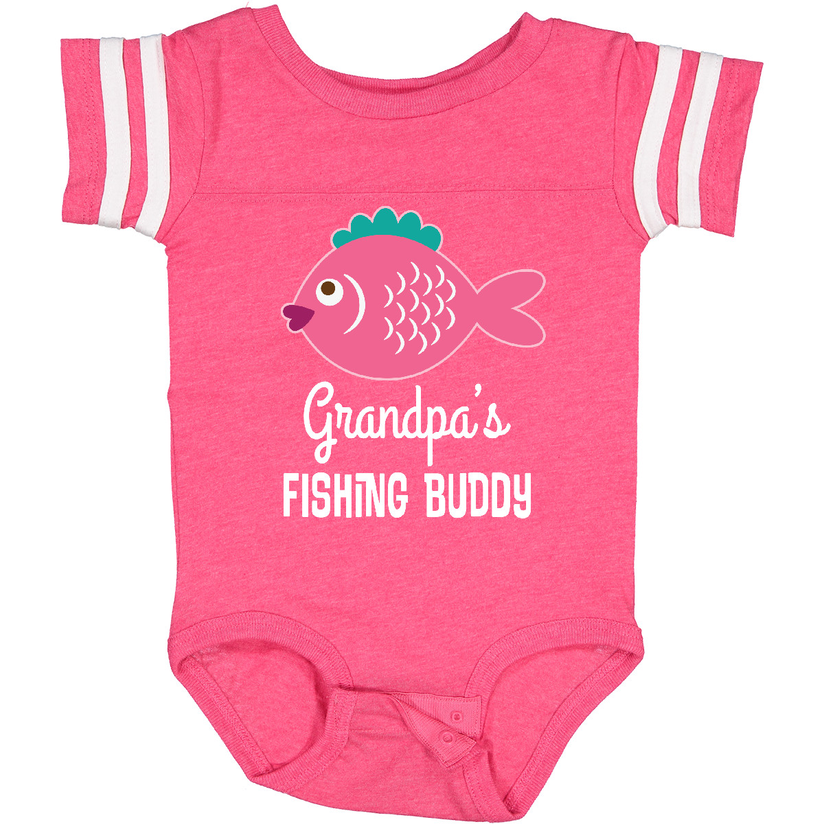 Inktastic Grandpa Fishing Buddy Girls Fish Baby Bodysuit Grandpas Cute  Fisher